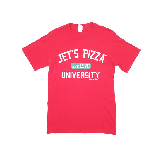 Jerzees USA Jets Pizza Short Sleeve T Shirt Red