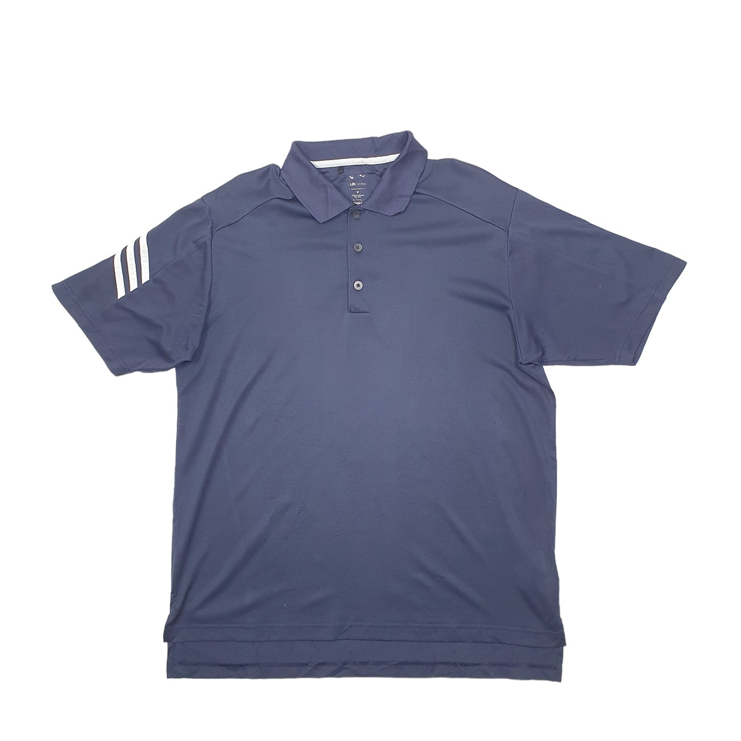 Adidas Short Sleeve Polyester Polo Shirt Blue