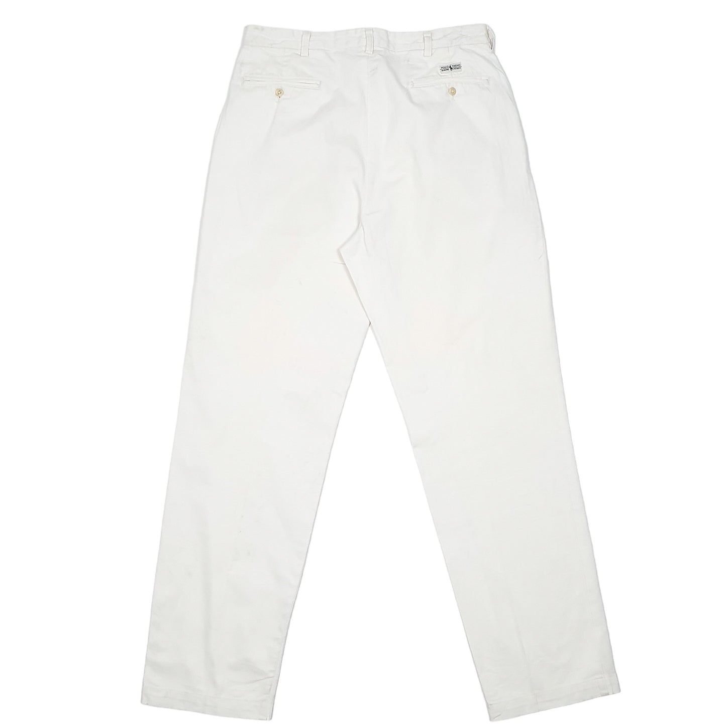 Mens Cream Polo Ralph Lauren Andrew Pant Double Pleated Chino Trousers