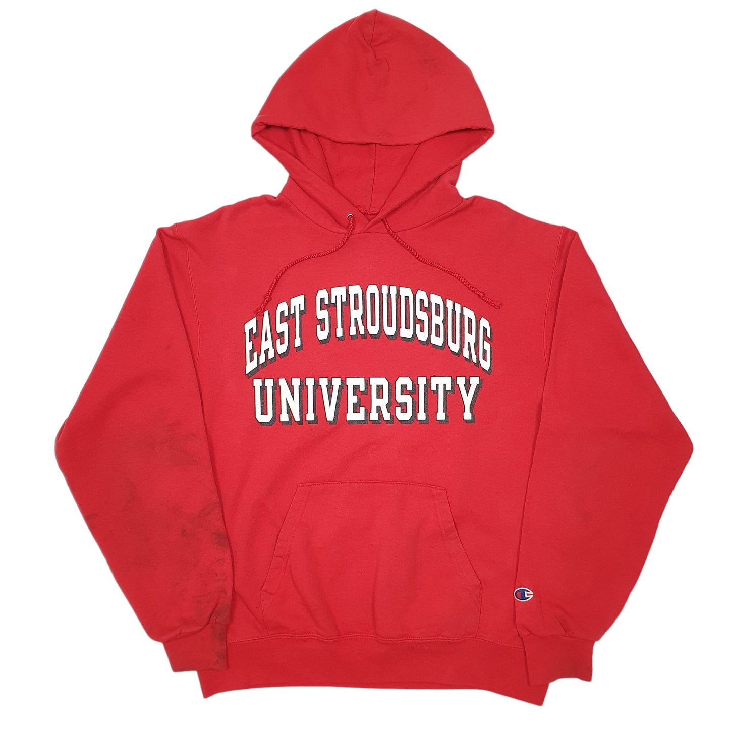 Mens Red Champion East Strousberg University Hoodie Jumper