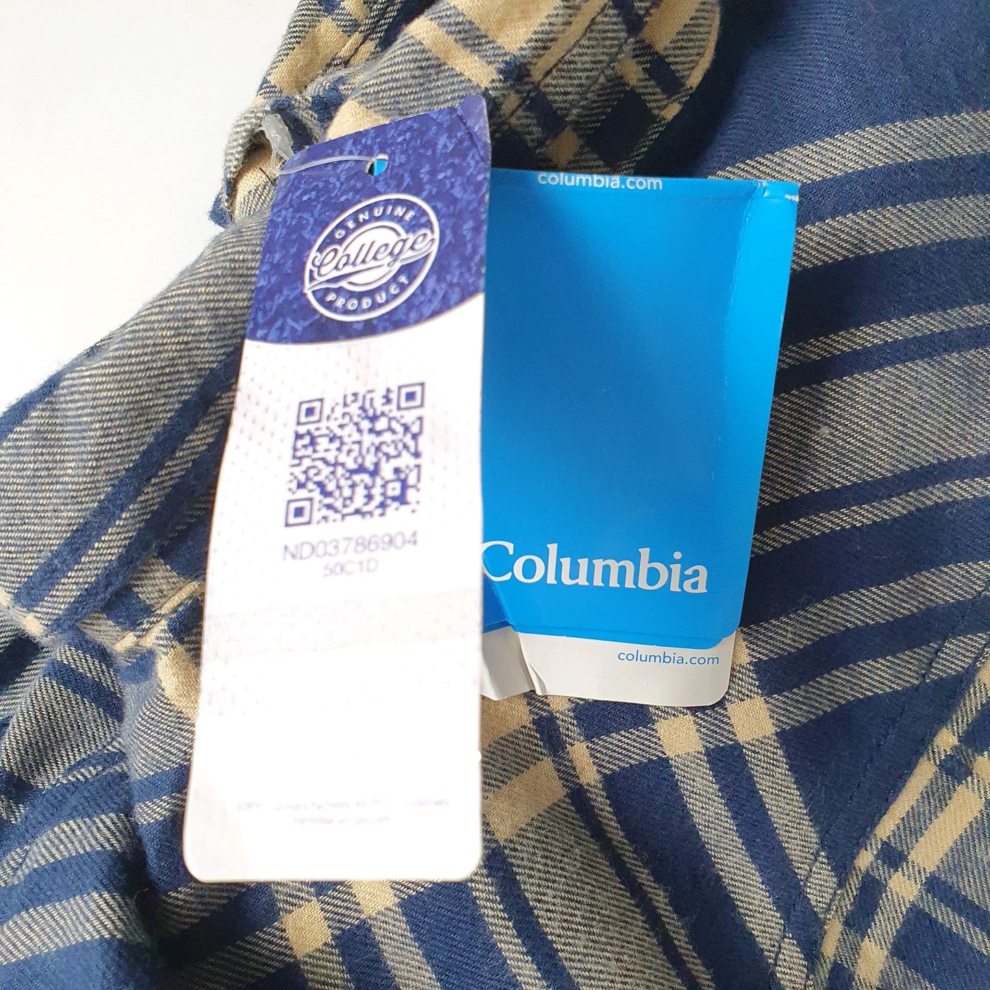 Columbia Long Sleeve Regular Fit Check Flannel Shirt Shacket Blue