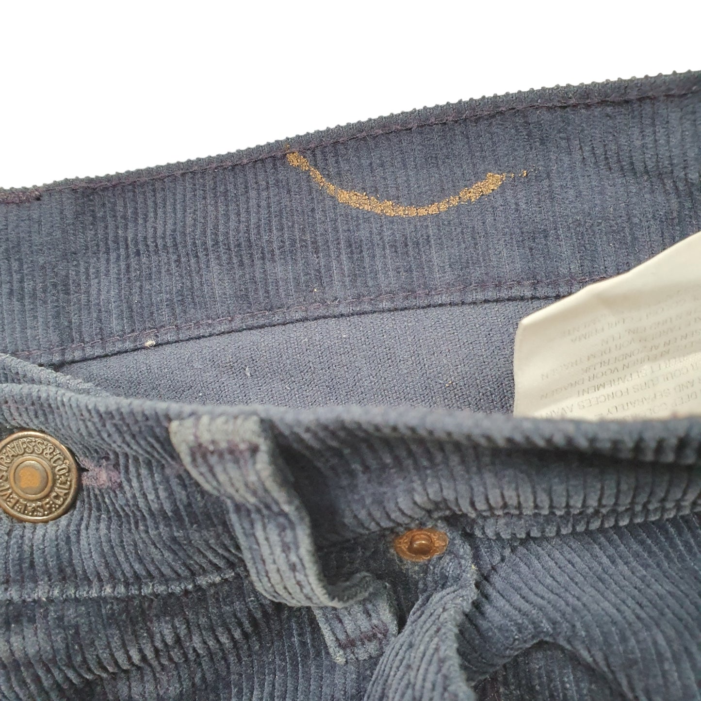 Mens Navy Levis 630 Corduroy Trousers