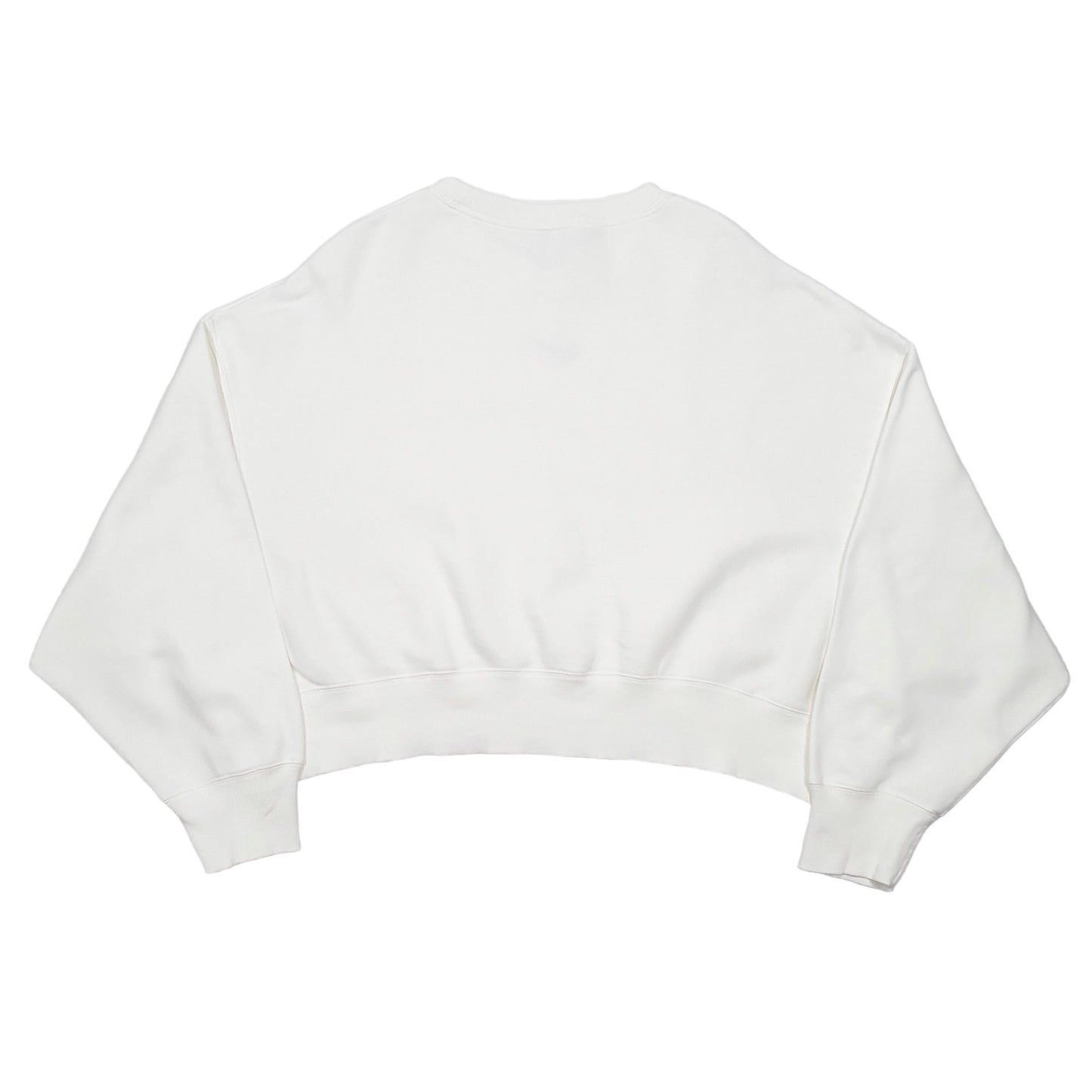 Womens White Nike Cropped Crewneck Jumper