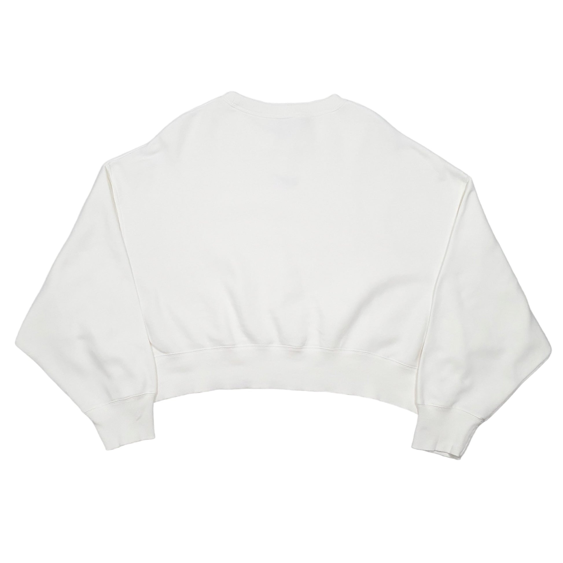 Womens White Nike Cropped Crewneck Jumper