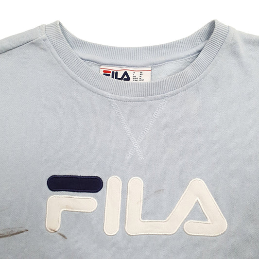 Womens Blue Fila Spellout Crewneck Jumper