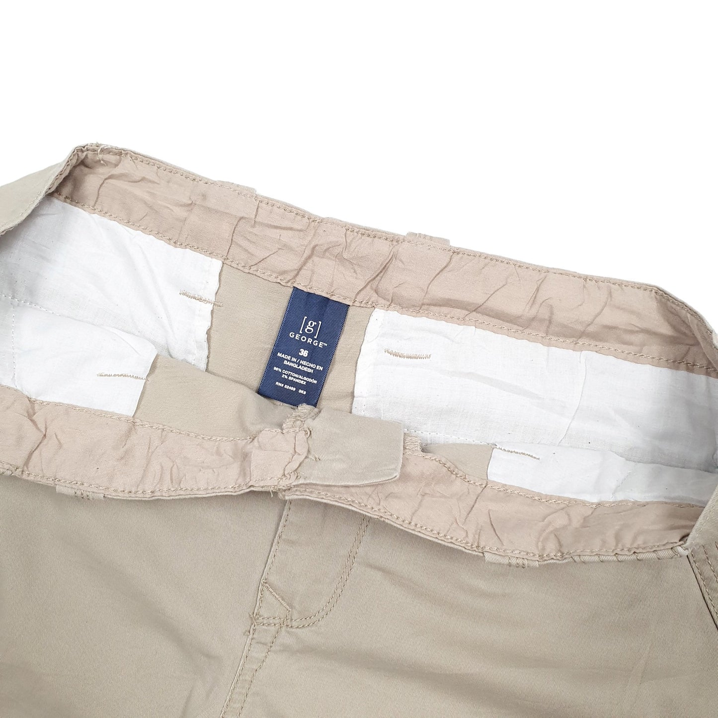 George Combat Beige Cargo Workwear Shorts W36