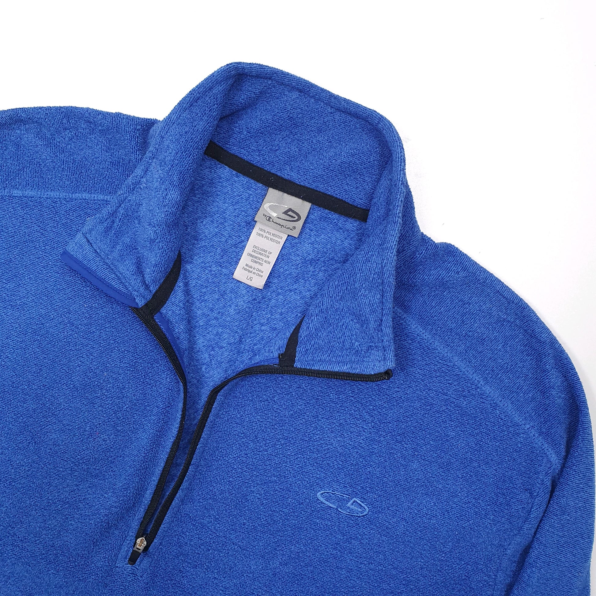 Champion Quarter Zip Fleece L Blue