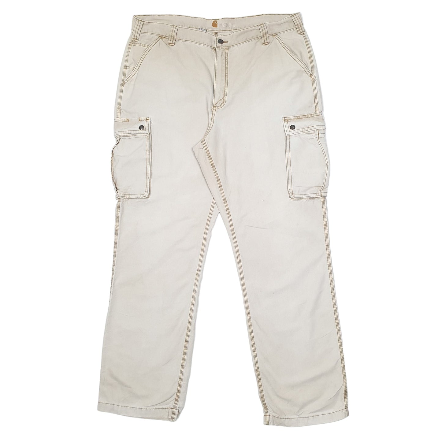 Mens Cream Carhartt  Cargo Trousers
