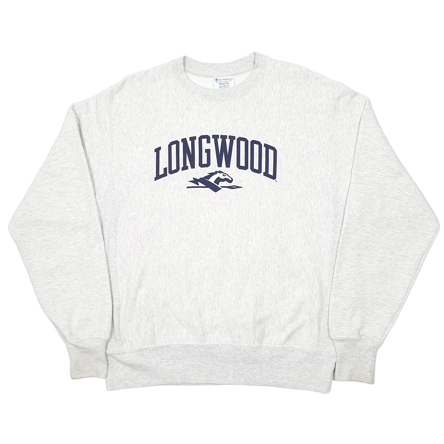 Mens Grey Champion Reverse Weave Longwood Chargers American Football Crewneck Jumper