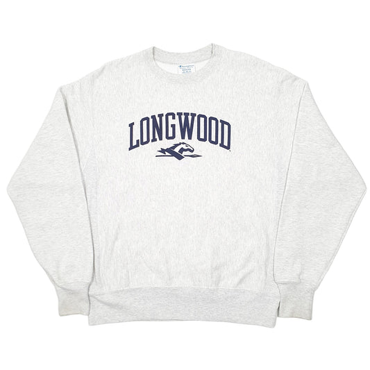 Mens Grey Champion Reverse Weave Longwood Chargers American Football Crewneck Jumper