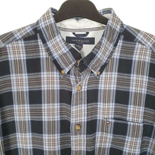 Tommy Hilfiger Flannel Long Sleeve Regular Fit Check Shirt Blue