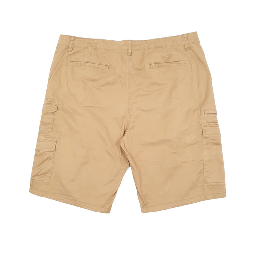 Mens Beige Iron Flex Combat Cargo Shorts