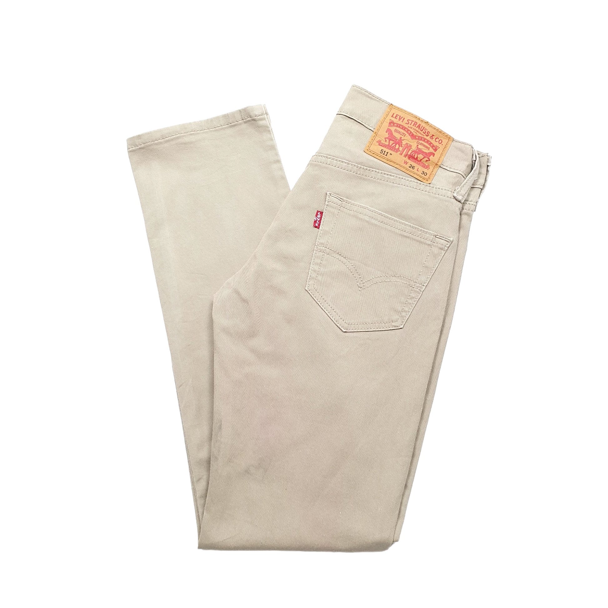 Levis 511 Slim Fit Jeans W26 L30 Beige