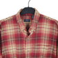 Arrow USA Flannel Shacket Overshirt Long Sleeve Regular Fit Check Shirt Burgundy