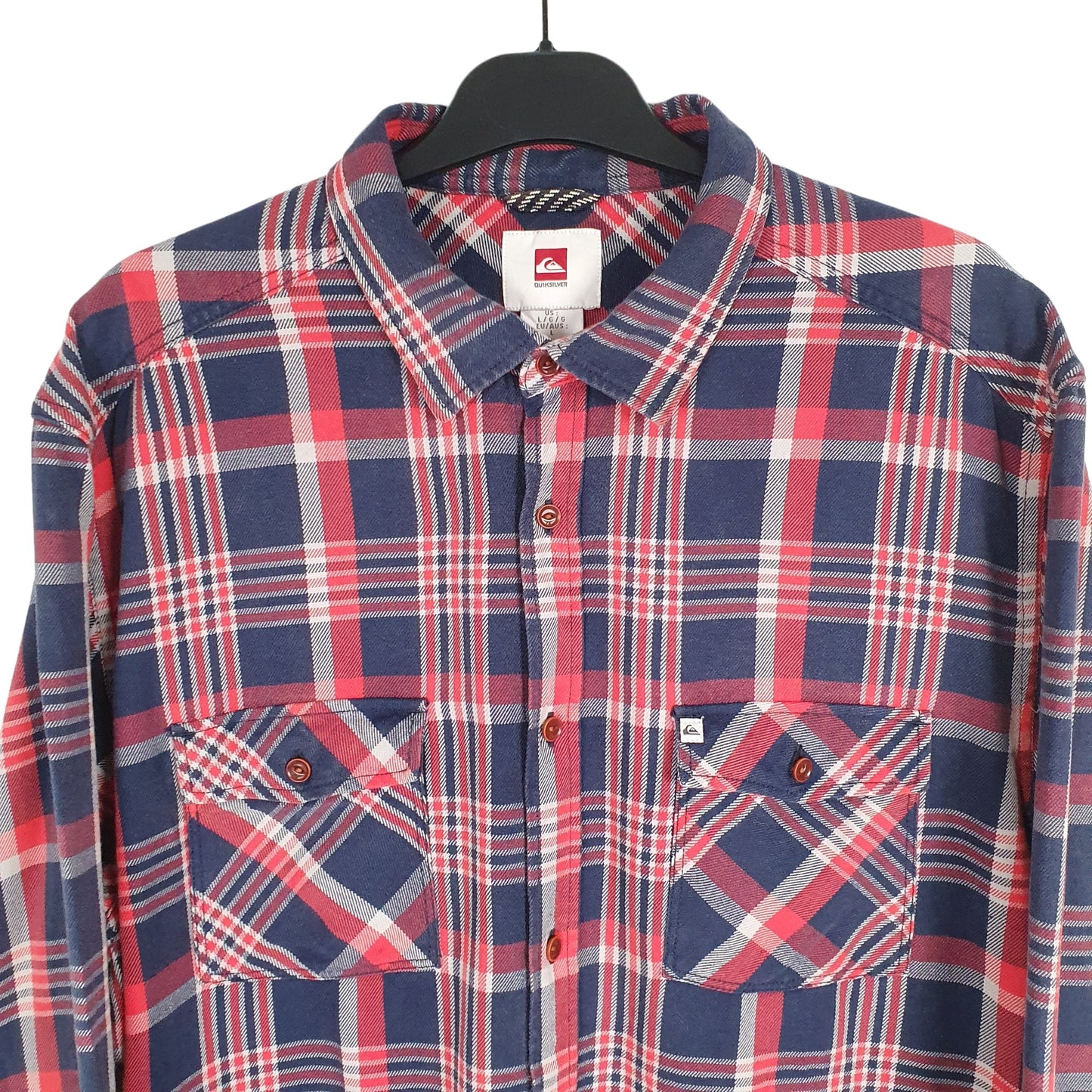 Quicksilver Flannel Shacket Long Sleeve Regular Fit Check Shirt Red