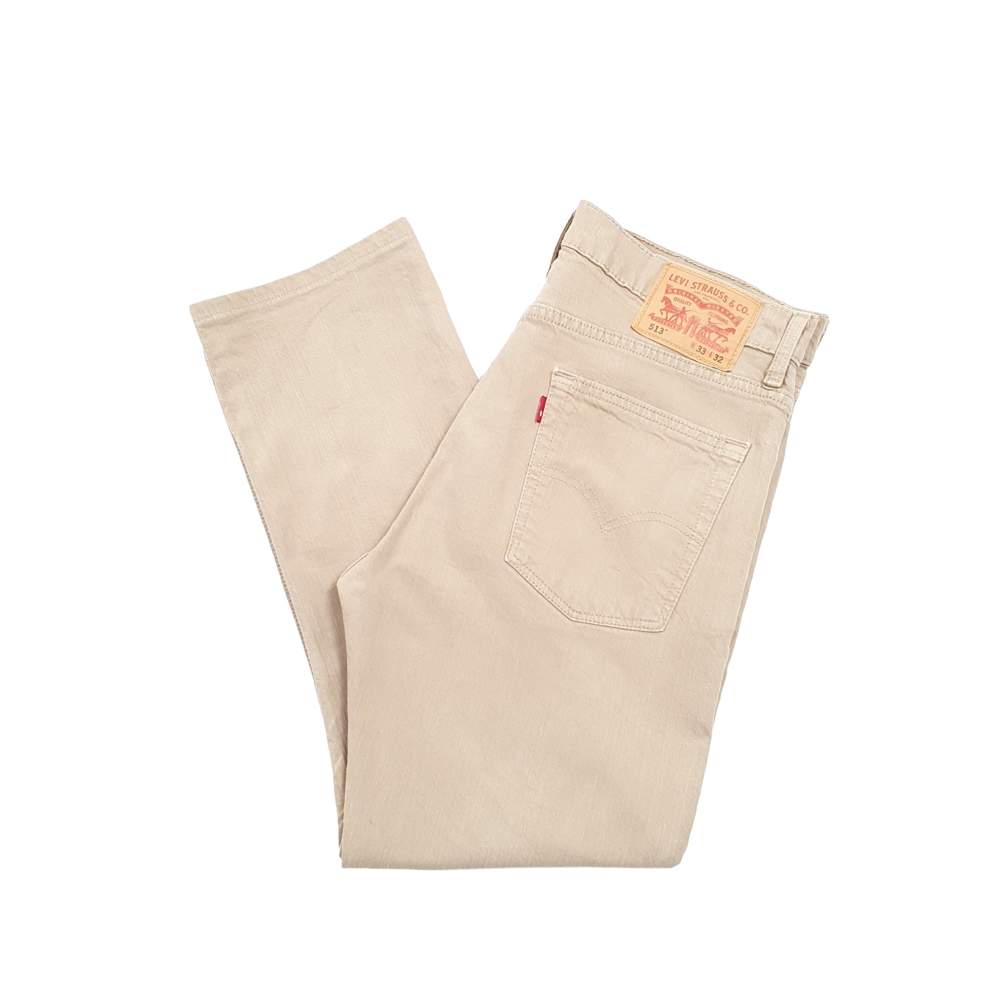 Levis 513 Slim Fit Stretch Jeans W33 L25 Beige