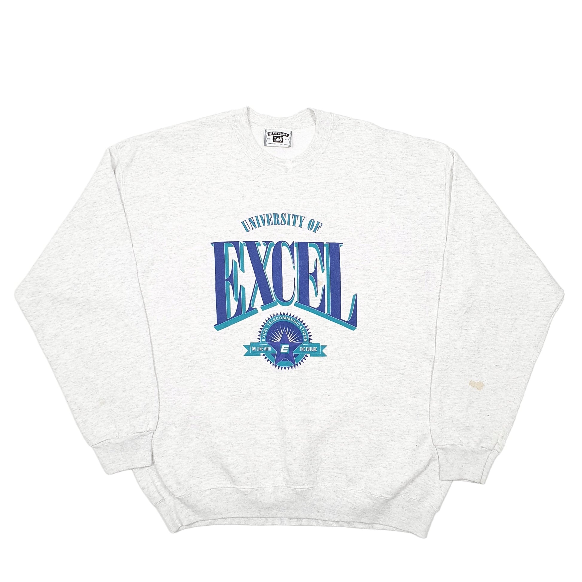 Mens Grey Lee Vintage University Of Excel Heavyweight Crewneck Jumper