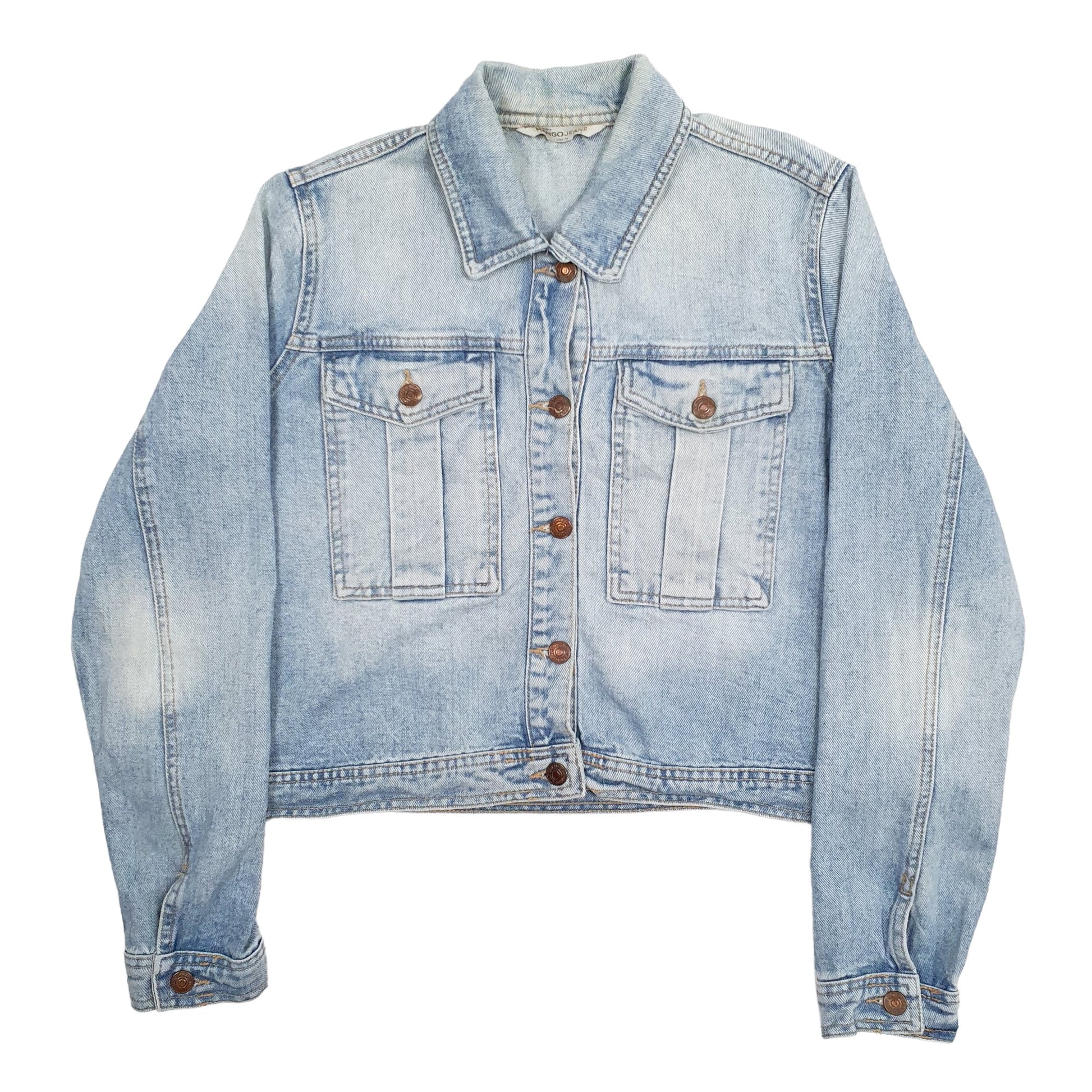 Womens Blue Mango Trucker Denim Jacket Coat