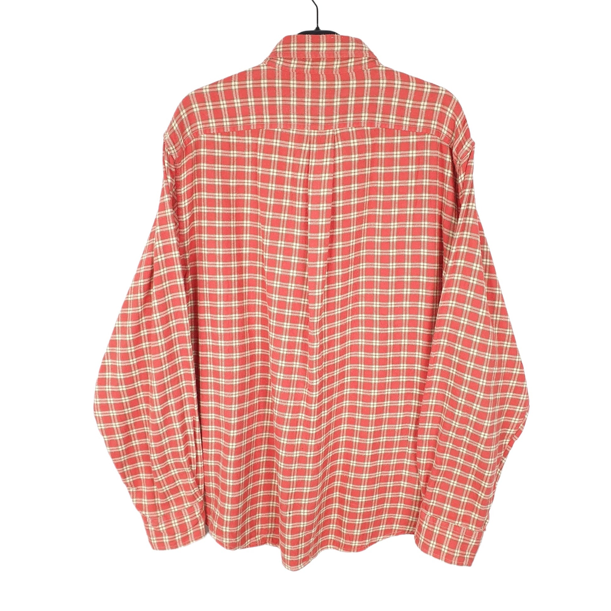 Land's End Overshirt Shacket Long Sleeve Regular Fit Check Shirt Red