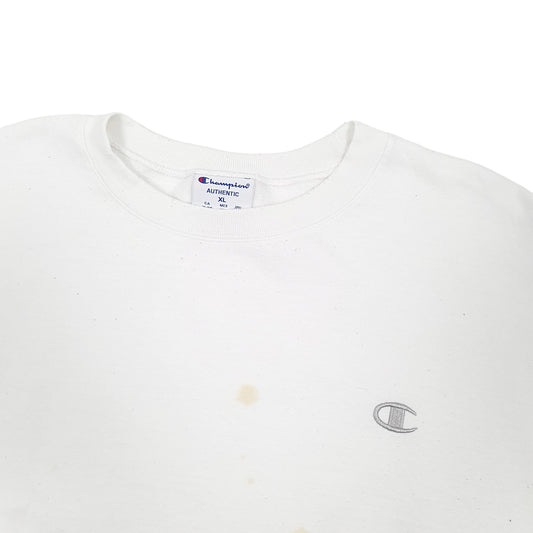 Mens White Champion  Crewneck Jumper