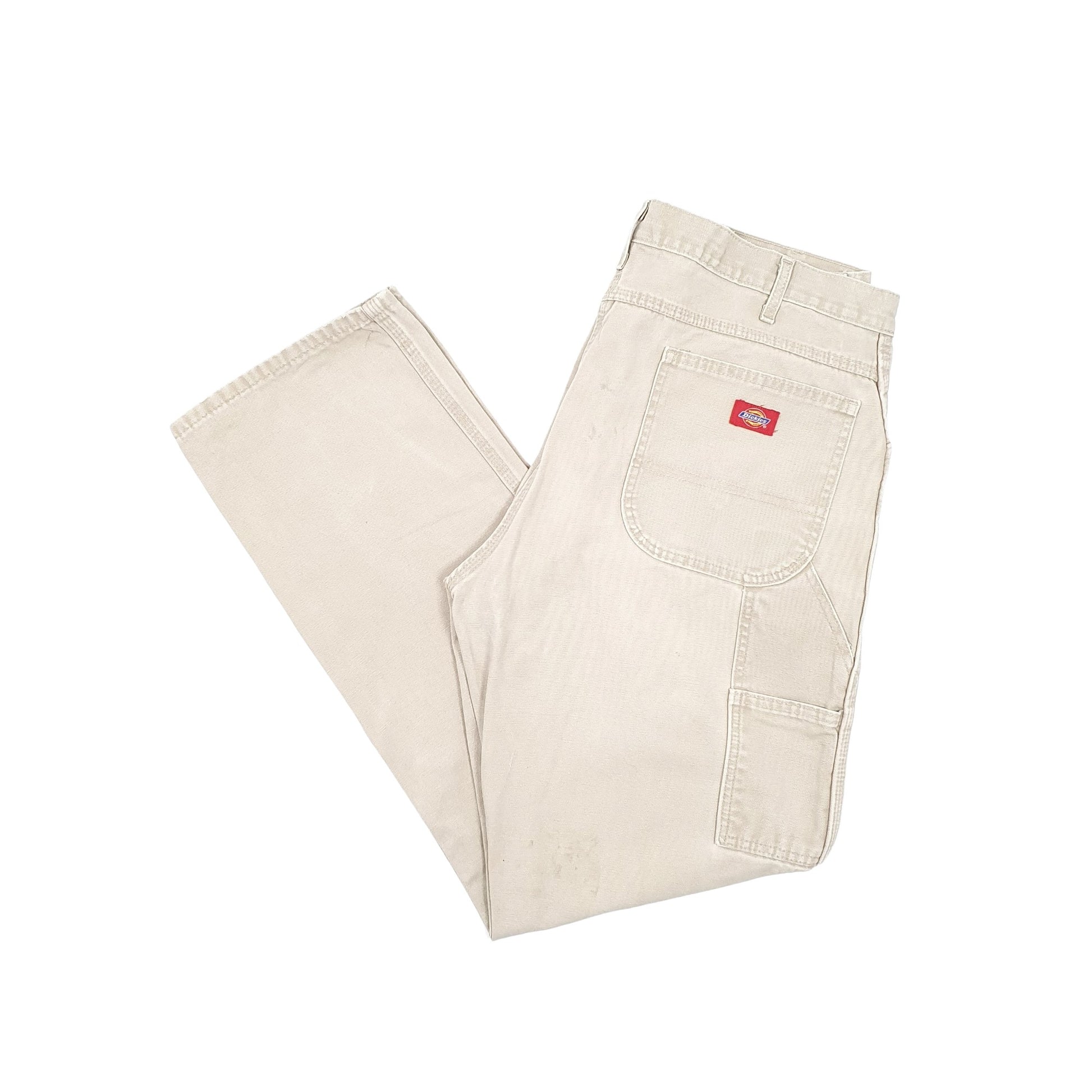 Mens Dickies Cream Carpenter Trousers W38 L34 Cream