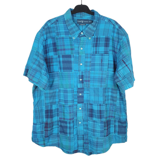 Ralph Lauren Short Sleeve Custom Fit Check Shirt Blue