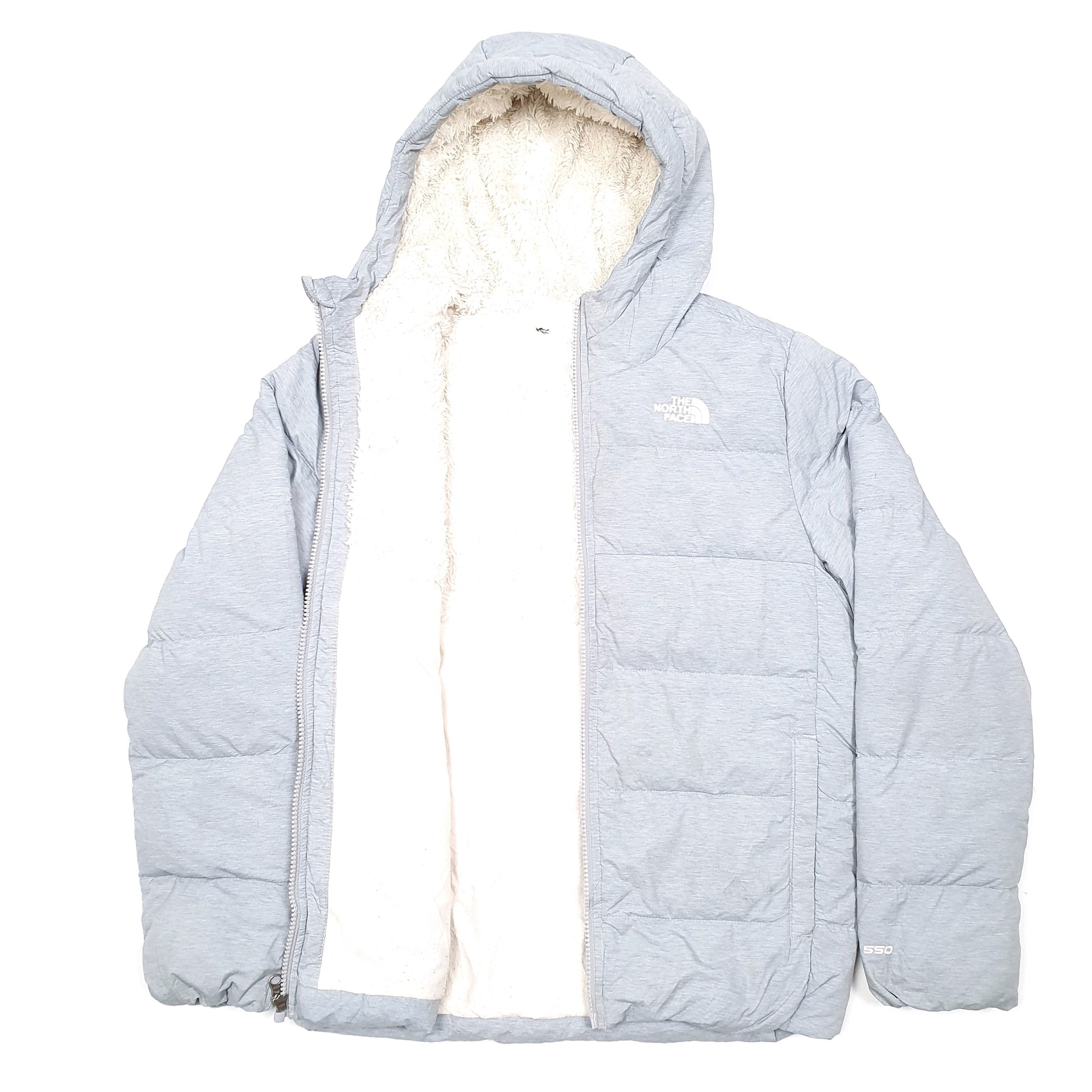 Womens Grey The North Face 550 Hooded  Coat