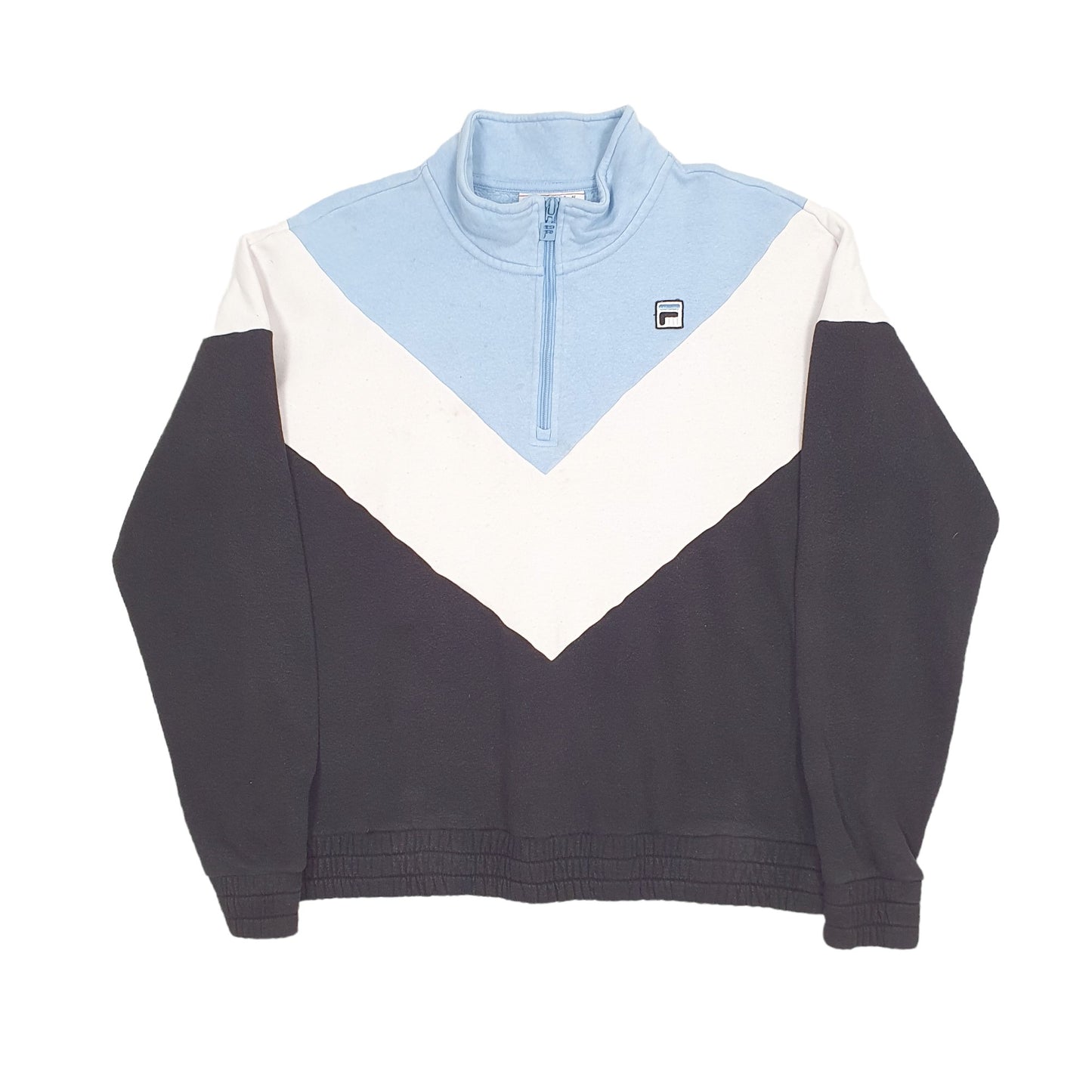 Mens Black Fila Retro Quarter Zip Jumper