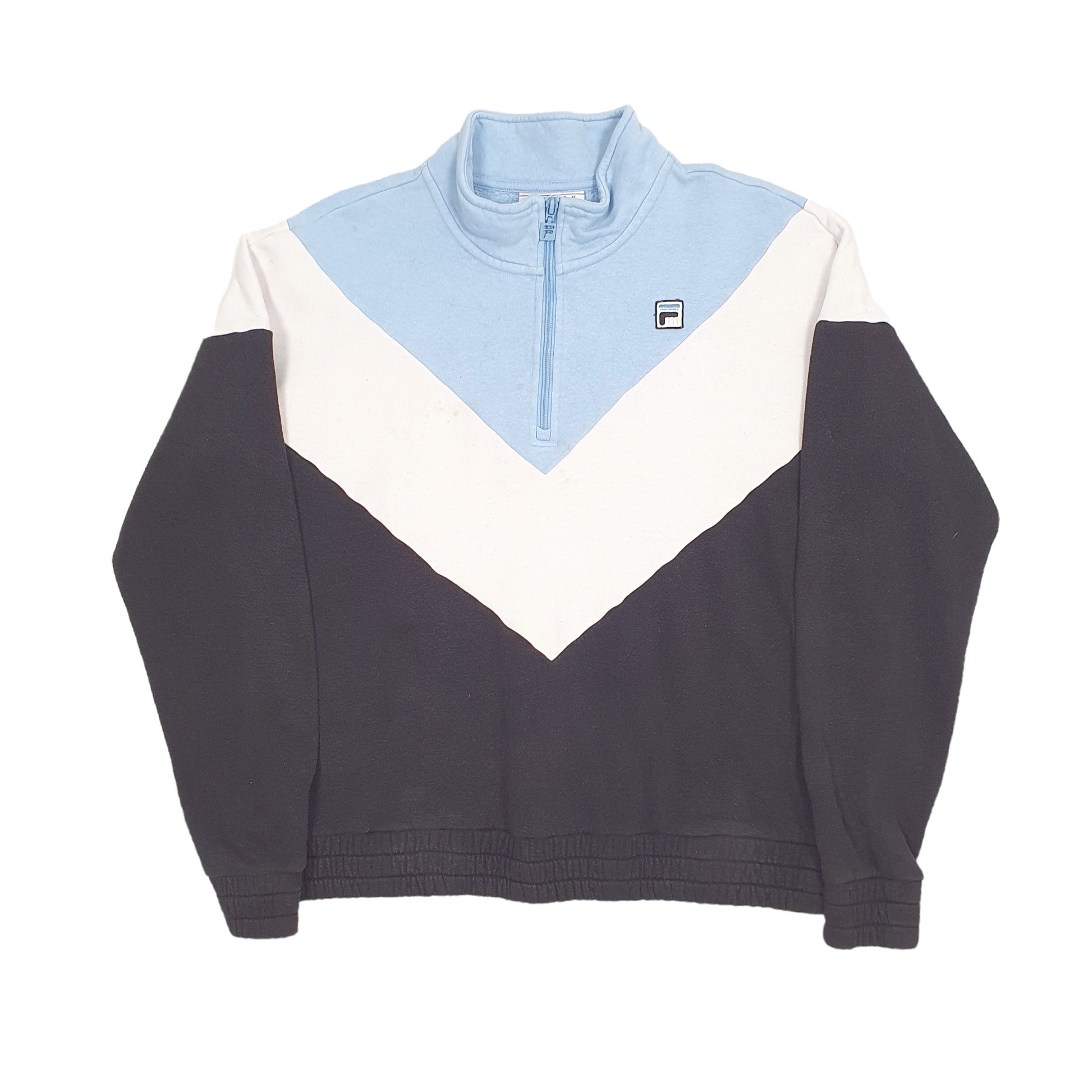 Mens Black Fila Retro Quarter Zip Jumper