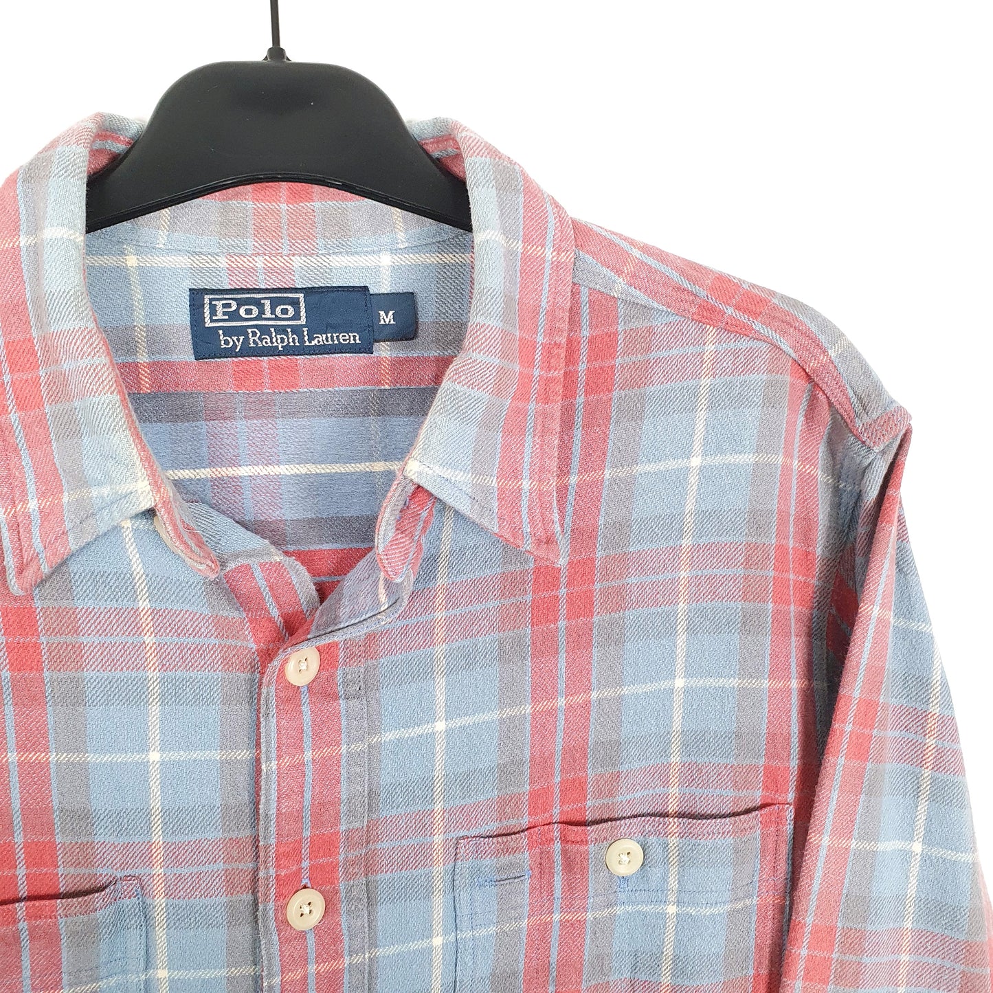 Ralph Lauren Flannel Shacket Long Sleeve Regular Fit Check Shirt Blue
