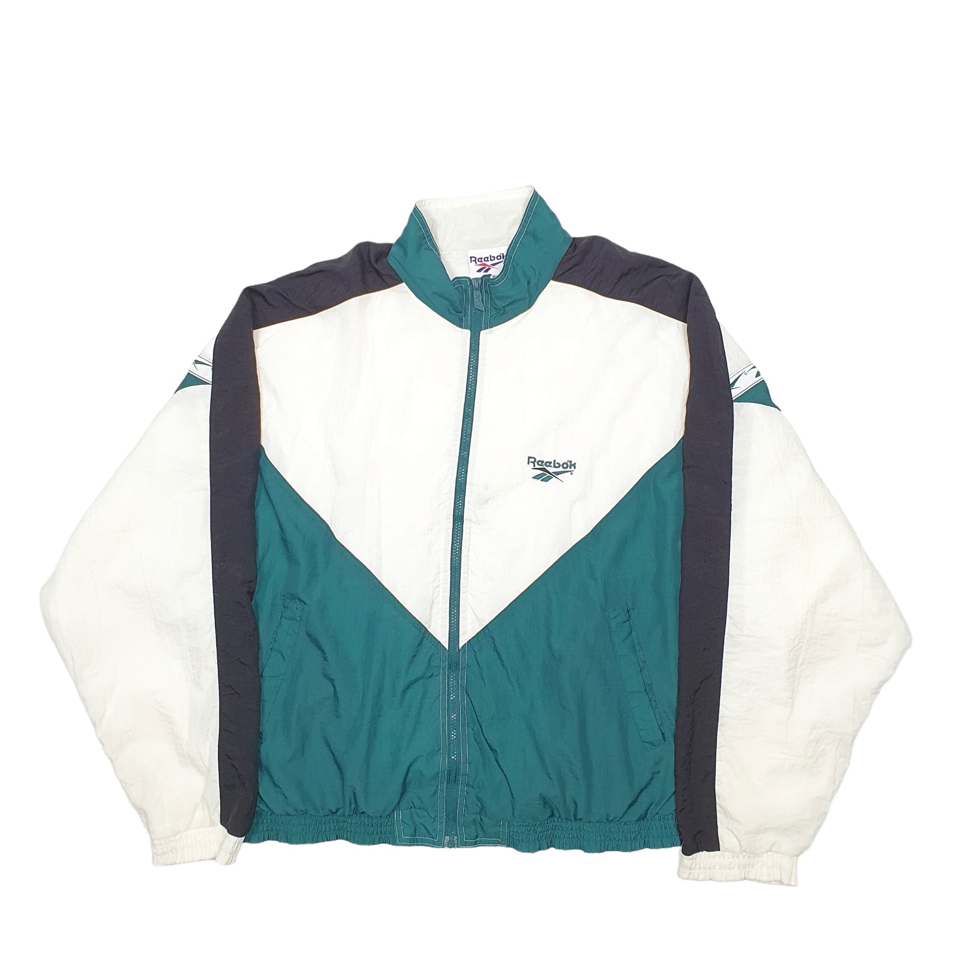 Mens Green Reebok Track Top Windbreaker Windbreaker Jumper