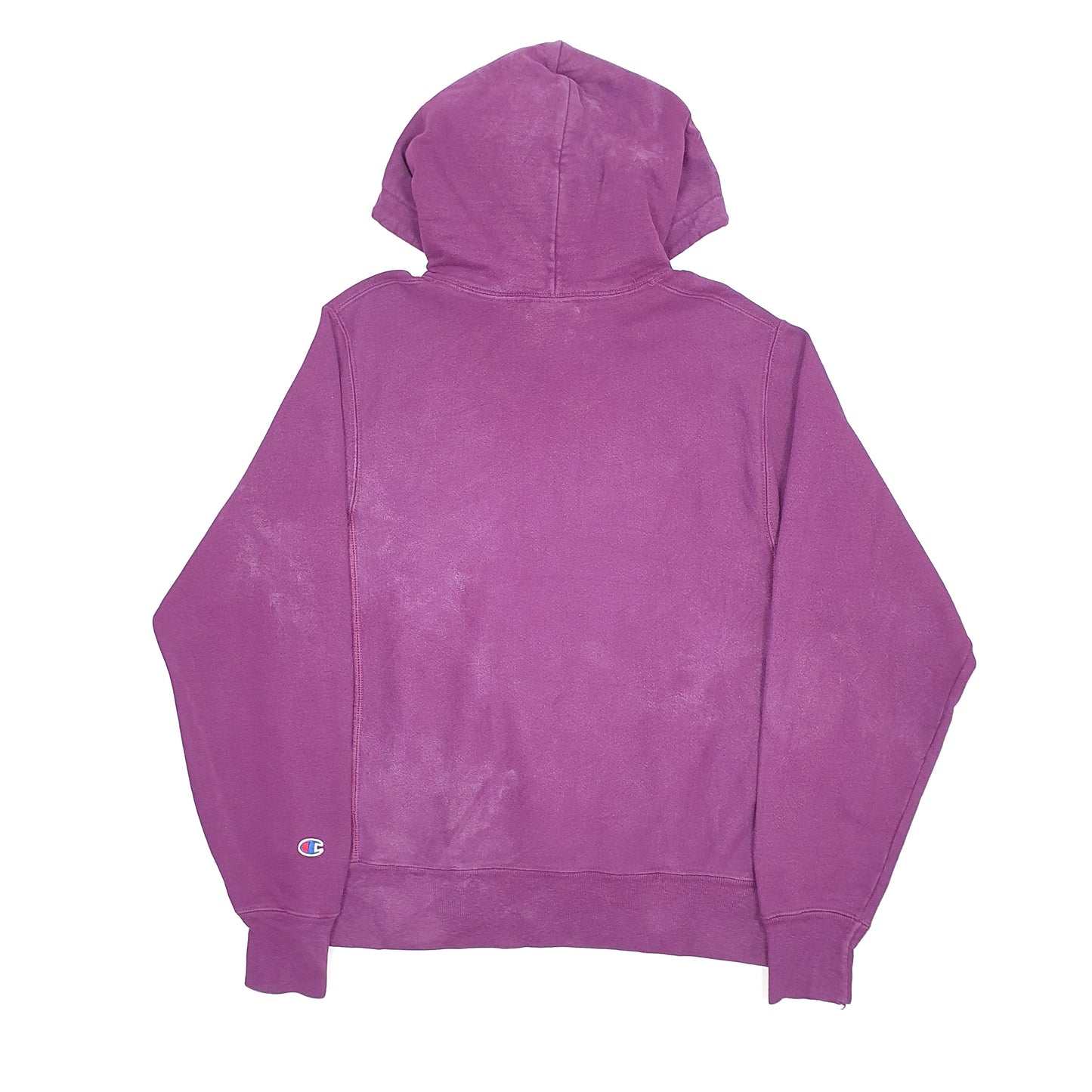 Mens Purple Champion Reverse Weave 1970s Single Colour Hoodie Jumper