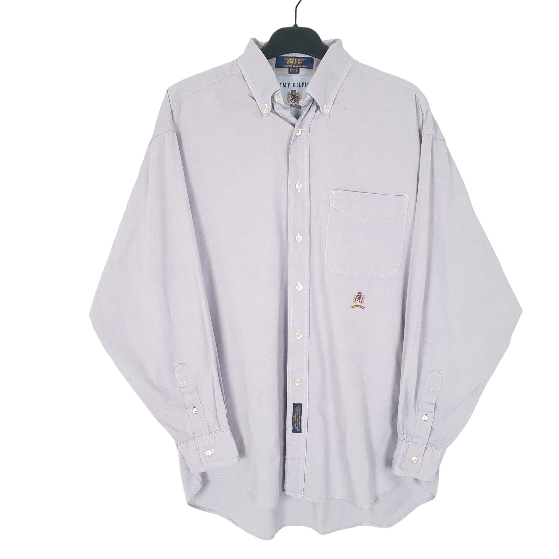 Tommy Hilfiger Windsor Pinpoint Long Sleeve Regular Fit Check Shirt Lilac