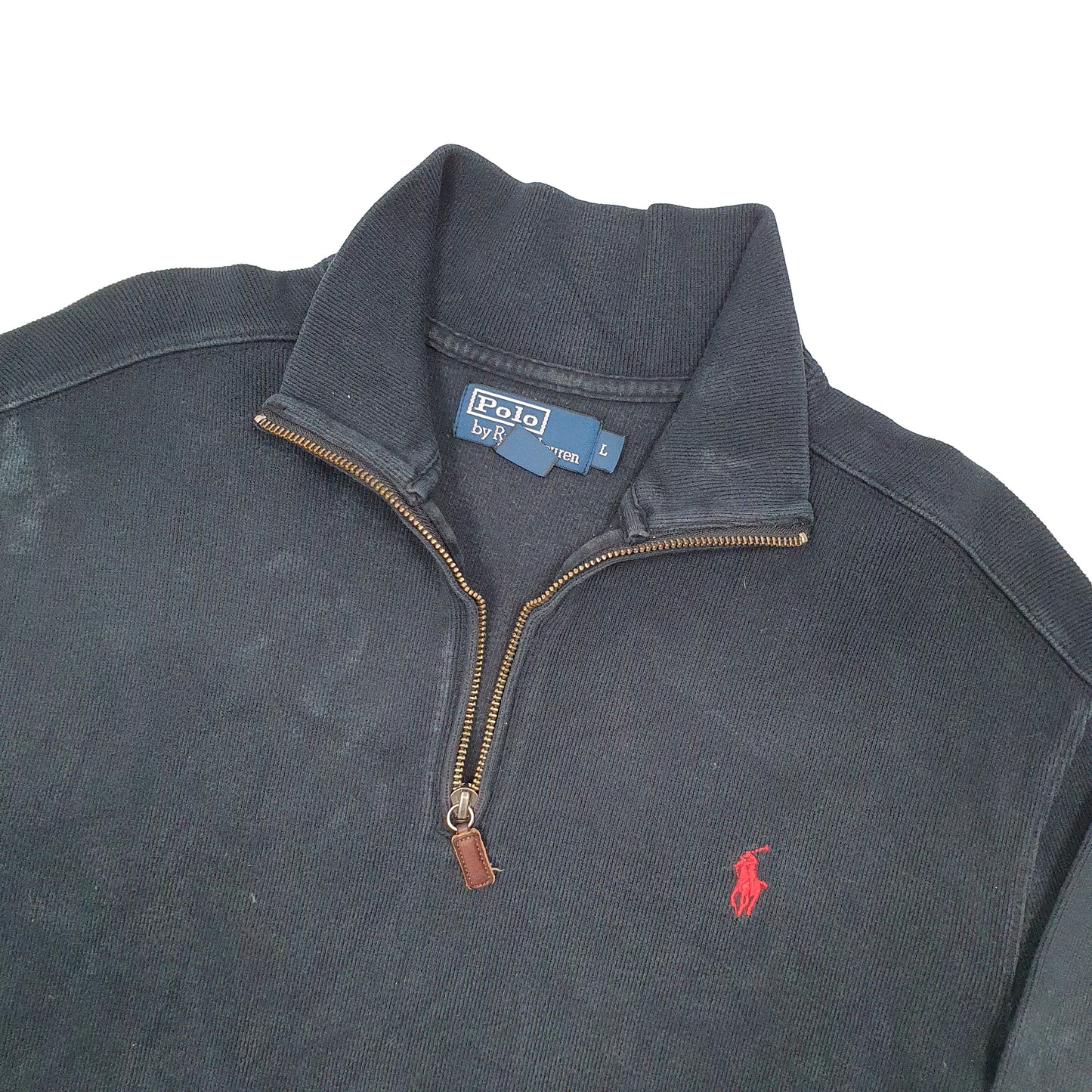 Mens Black Polo Ralph Lauren  Quarter Zip Jumper
