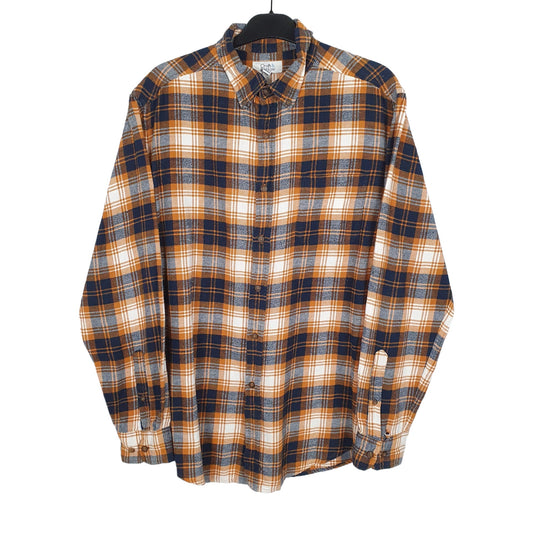 Croft & Barrow Flannel Shacket Long Sleeve Regular Fit Check Shirt Brown