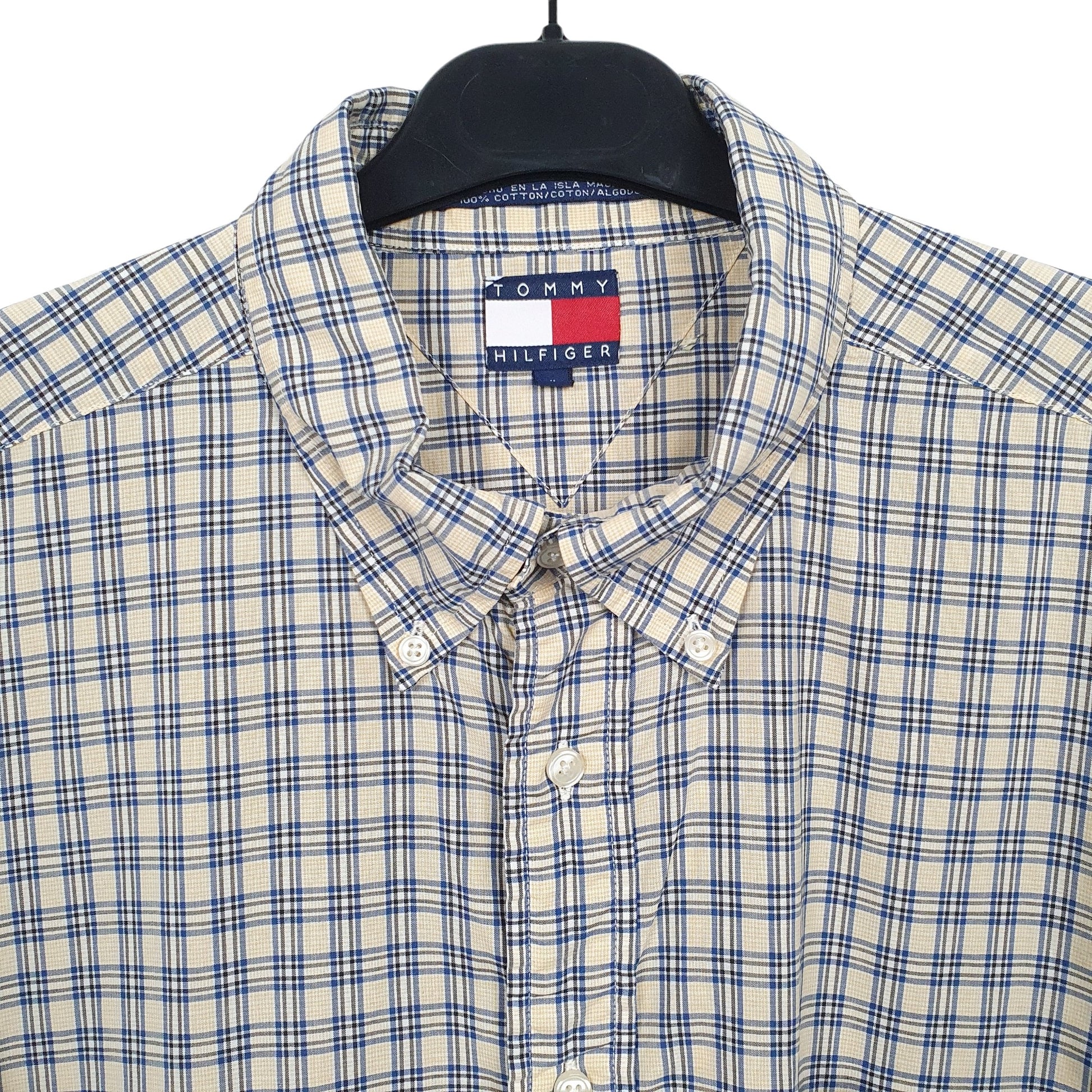 Tommy Hilfiger Long Sleeve Regular Fit Check Shirt Beige