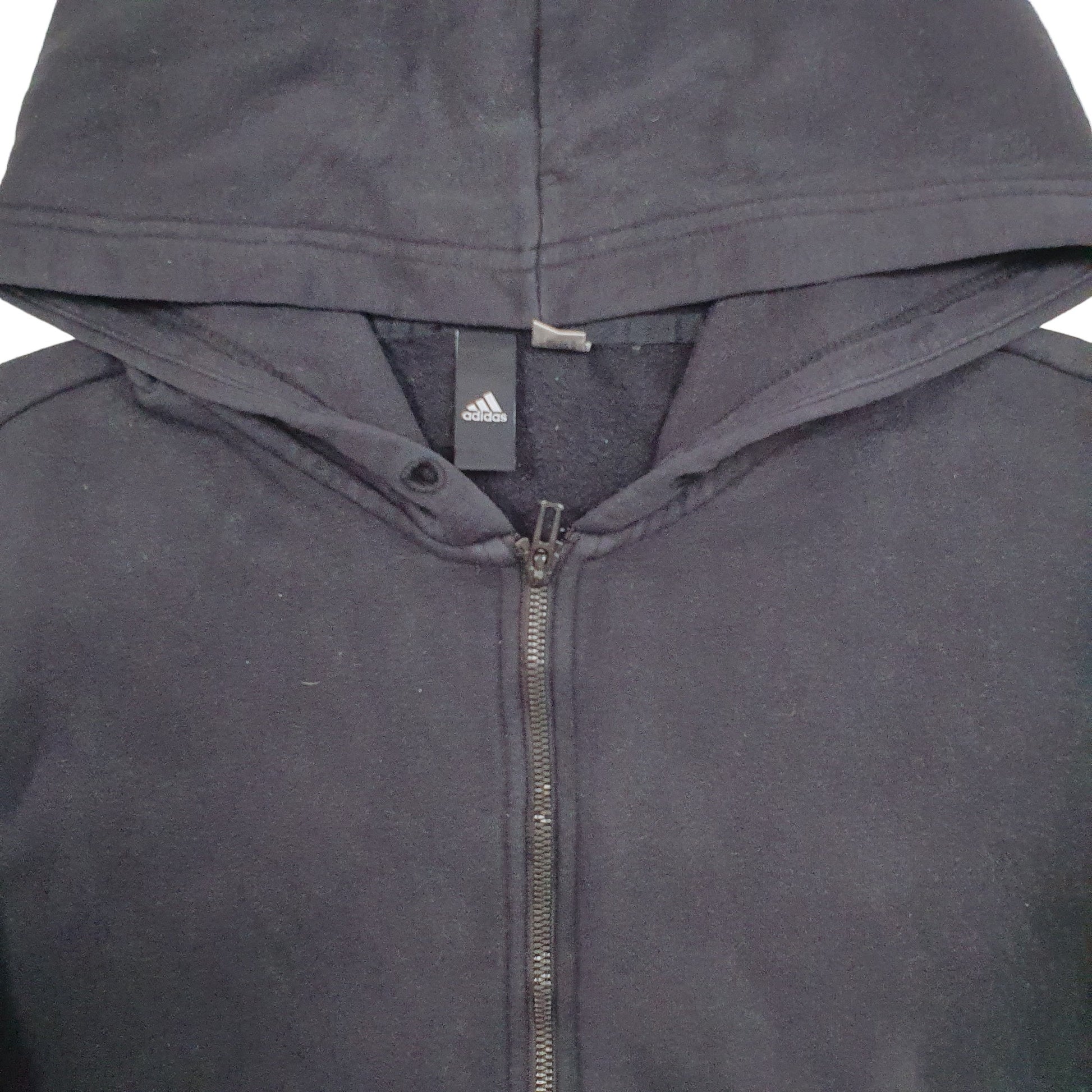 Mens Black Adidas Spellout Full Zip Jumper