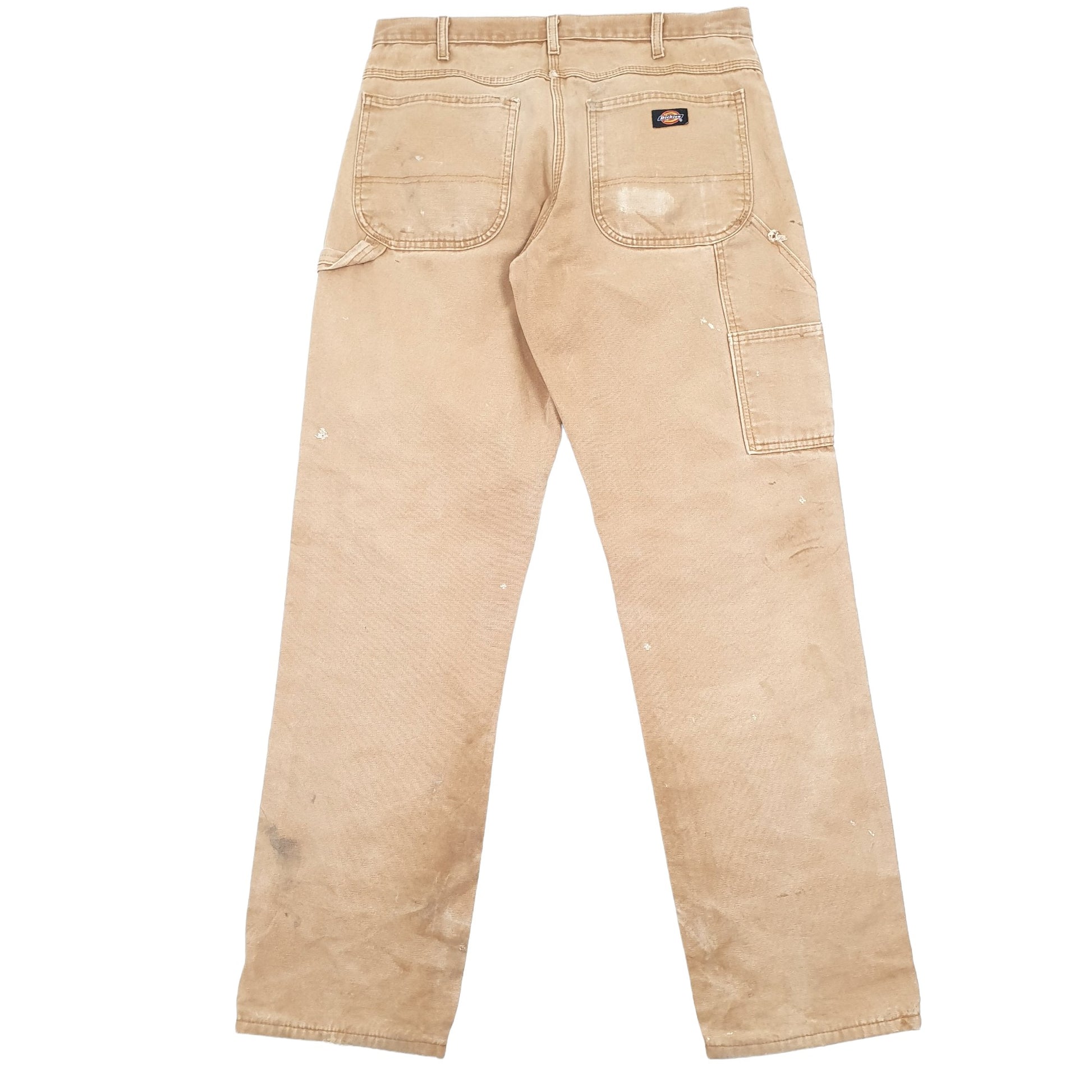 Mens Dickies Lined Beige Carpenter Trousers W32 L33 Beige