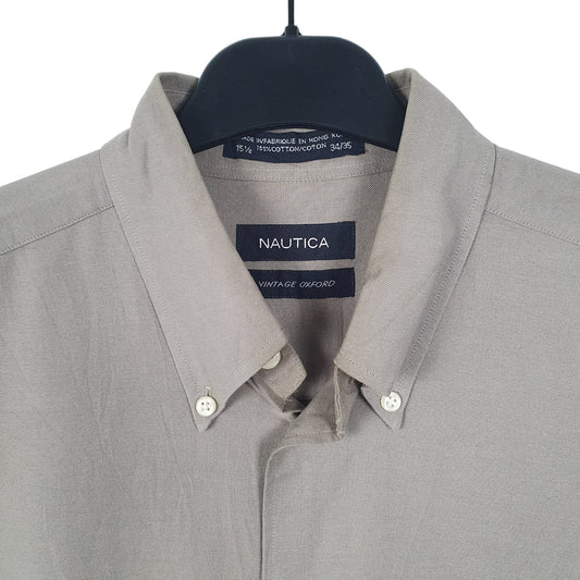 Nautica Vintage Oxford Long Sleeve Regular Fit Shirt Grey