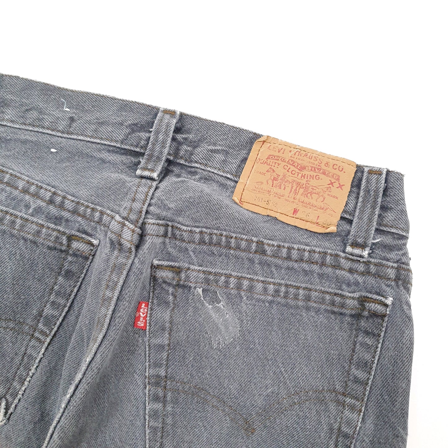 Levis 701 Regular Fit 1980's Vintage Made in USA Jeans UK6 Grey