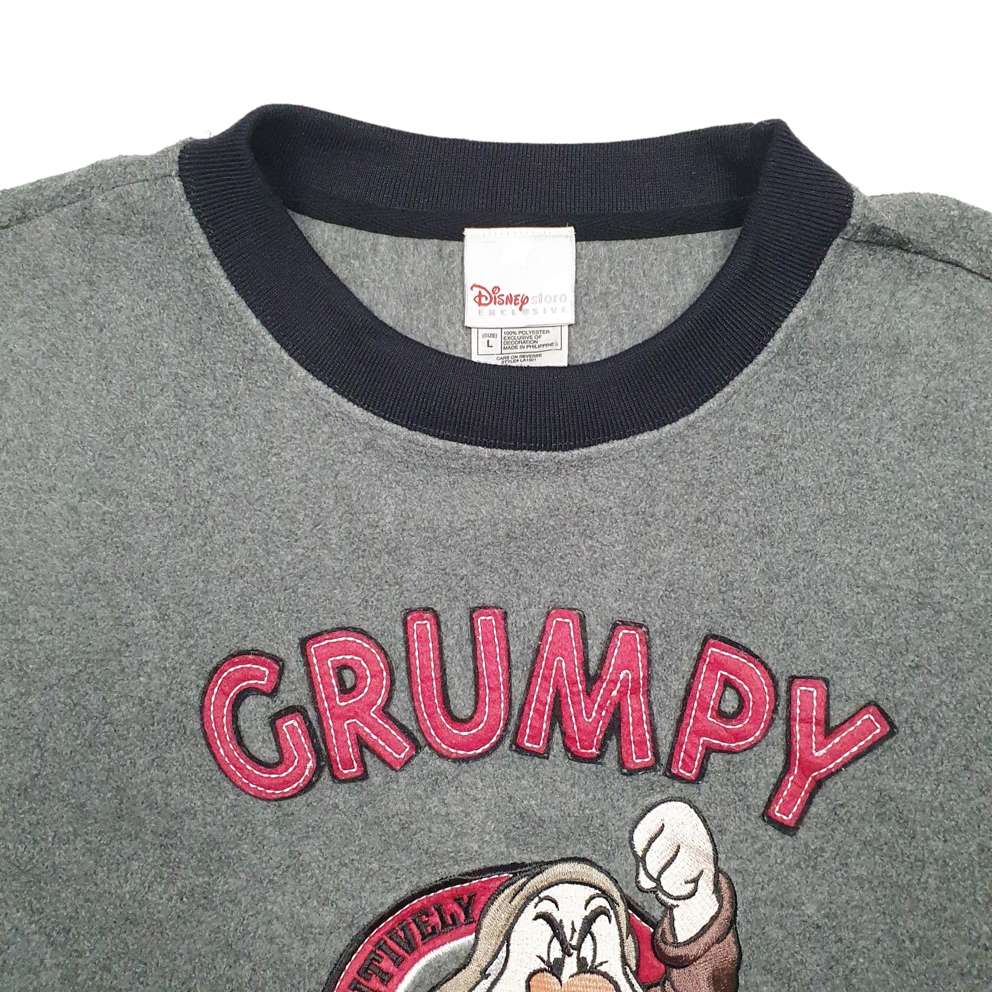 Mens Grey Disney Grumpy Vintage Crewneck Jumper