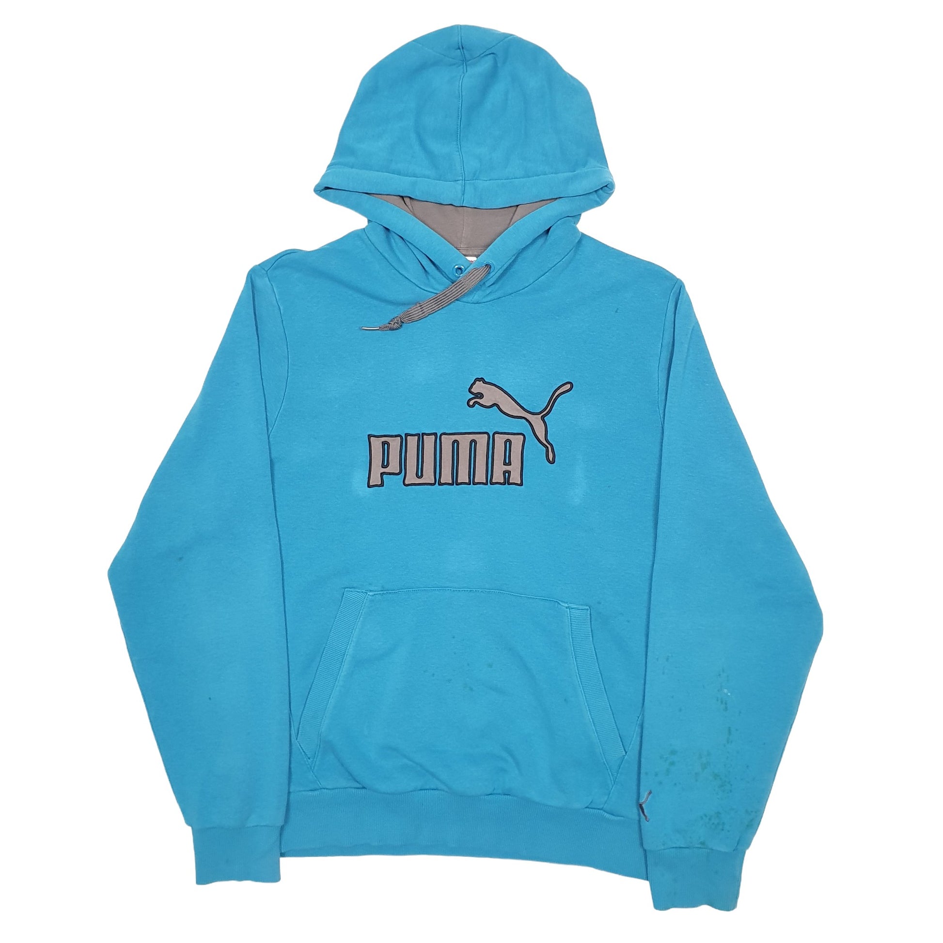 Mens Blue Puma Spellout Hoodie Jumper