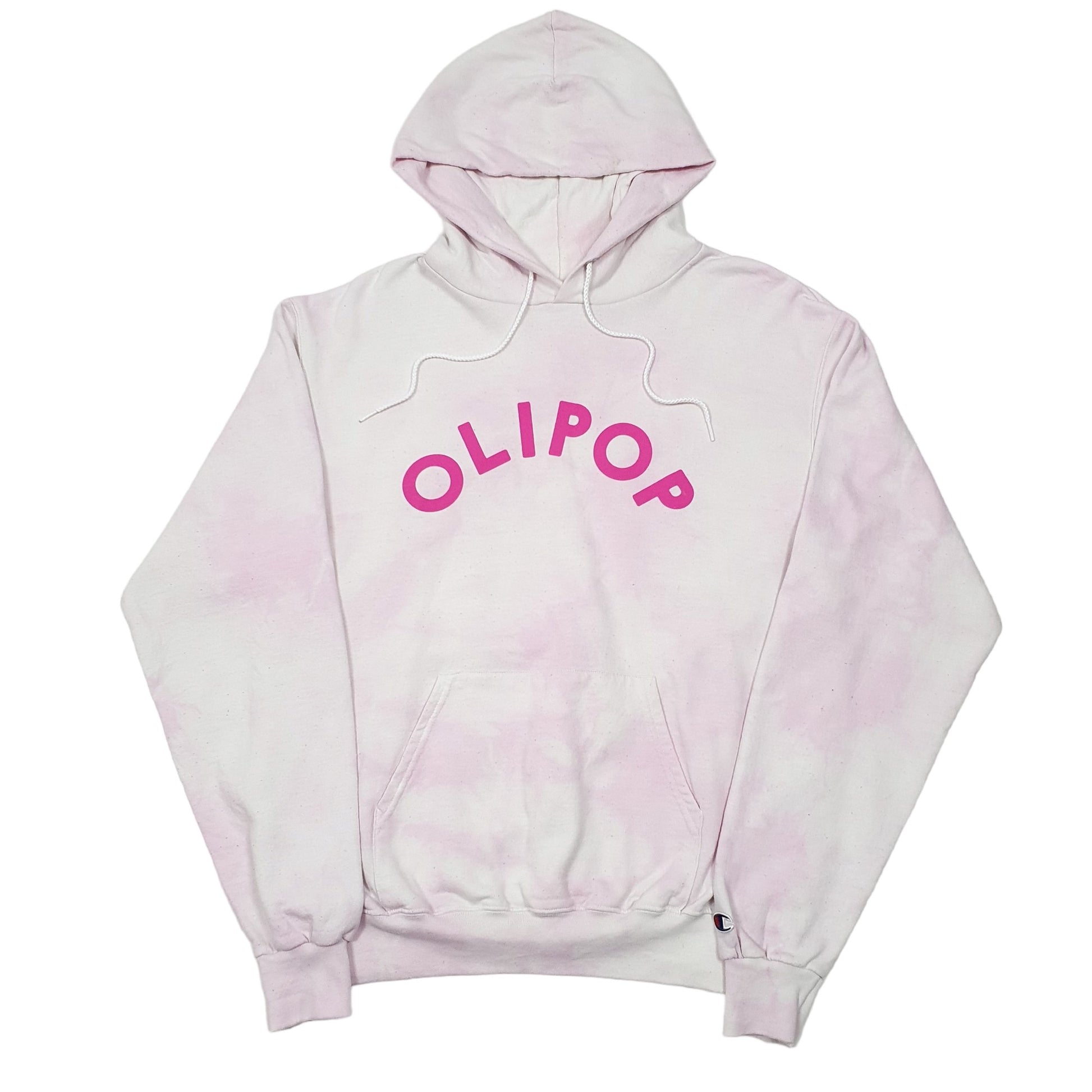 Mens Pink Champion Tie Dye Soda Hoodie Jumper