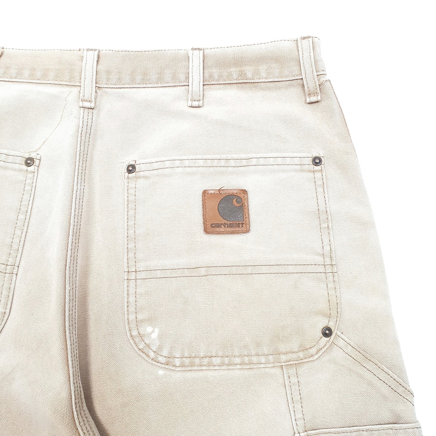 Mens Tan Carhartt Work Wear Riveted Carpenter Shorts
