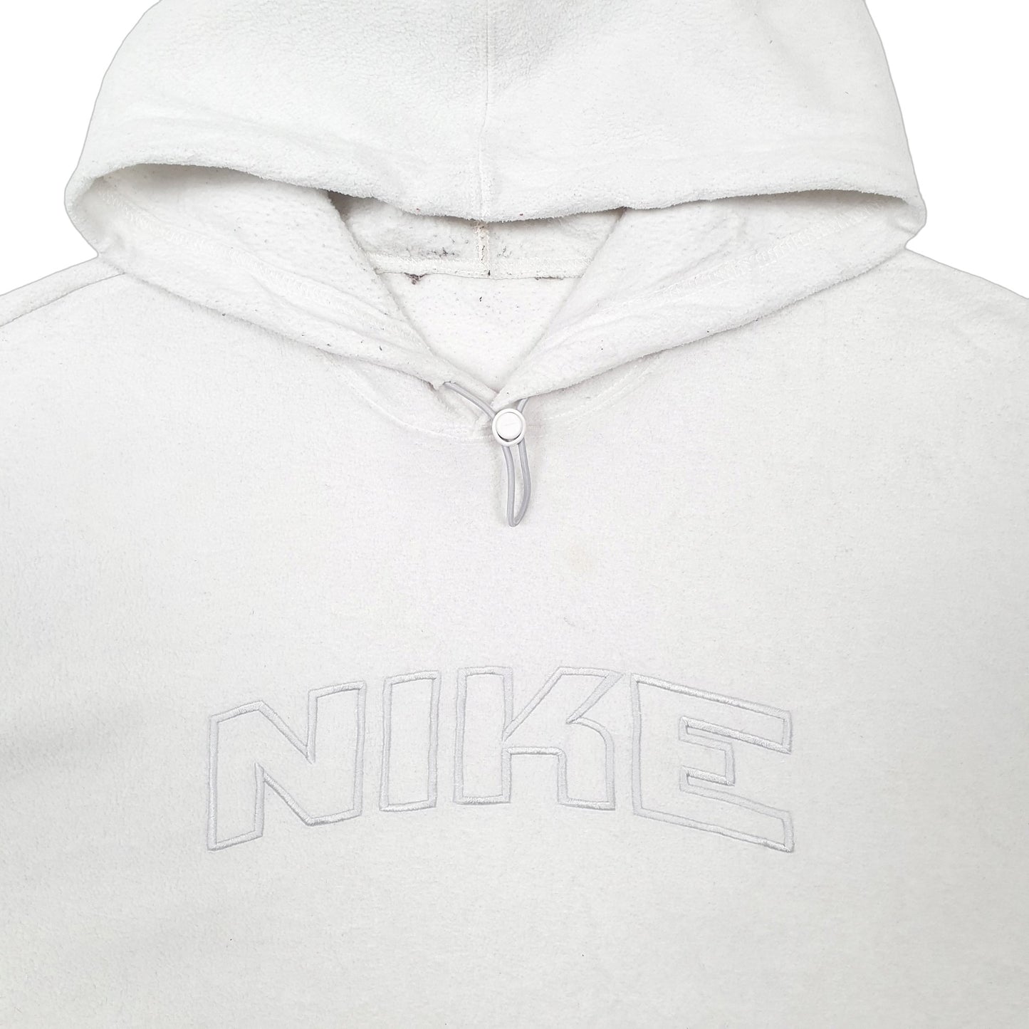 Mens White Nike Vintage 2000s Spellout Hoodie Jumper