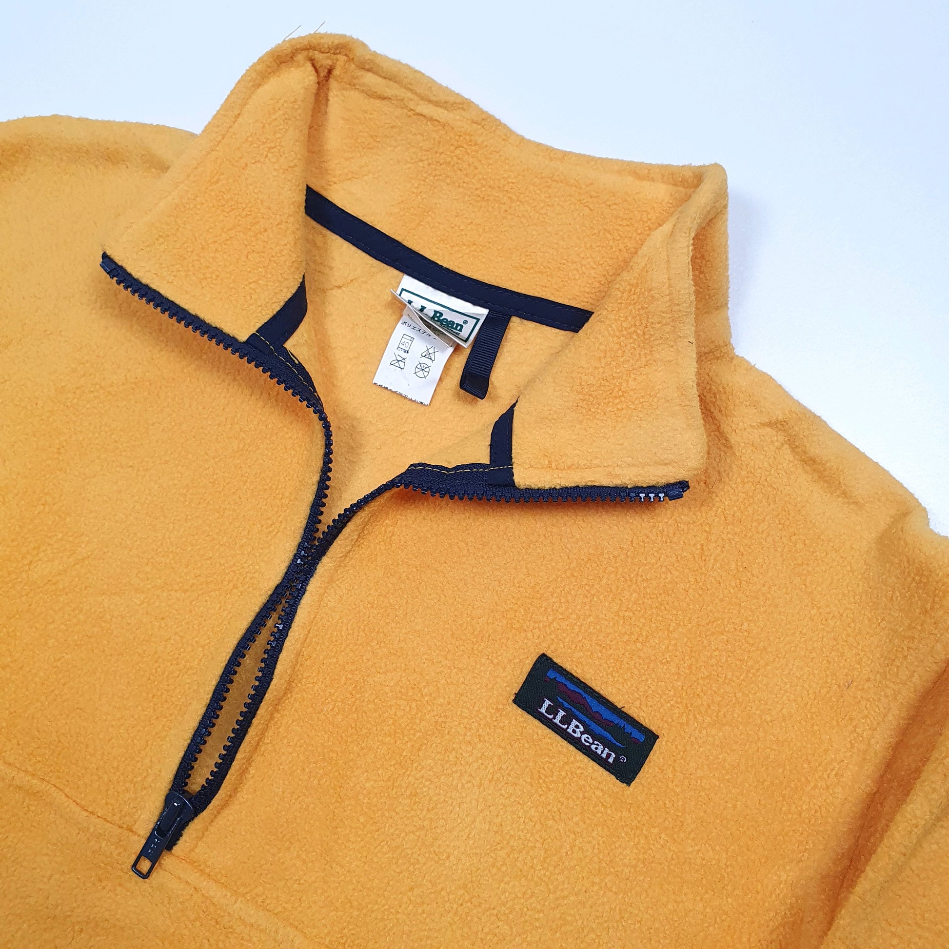 LL Bean Quarter Zip Fleece L Yellow