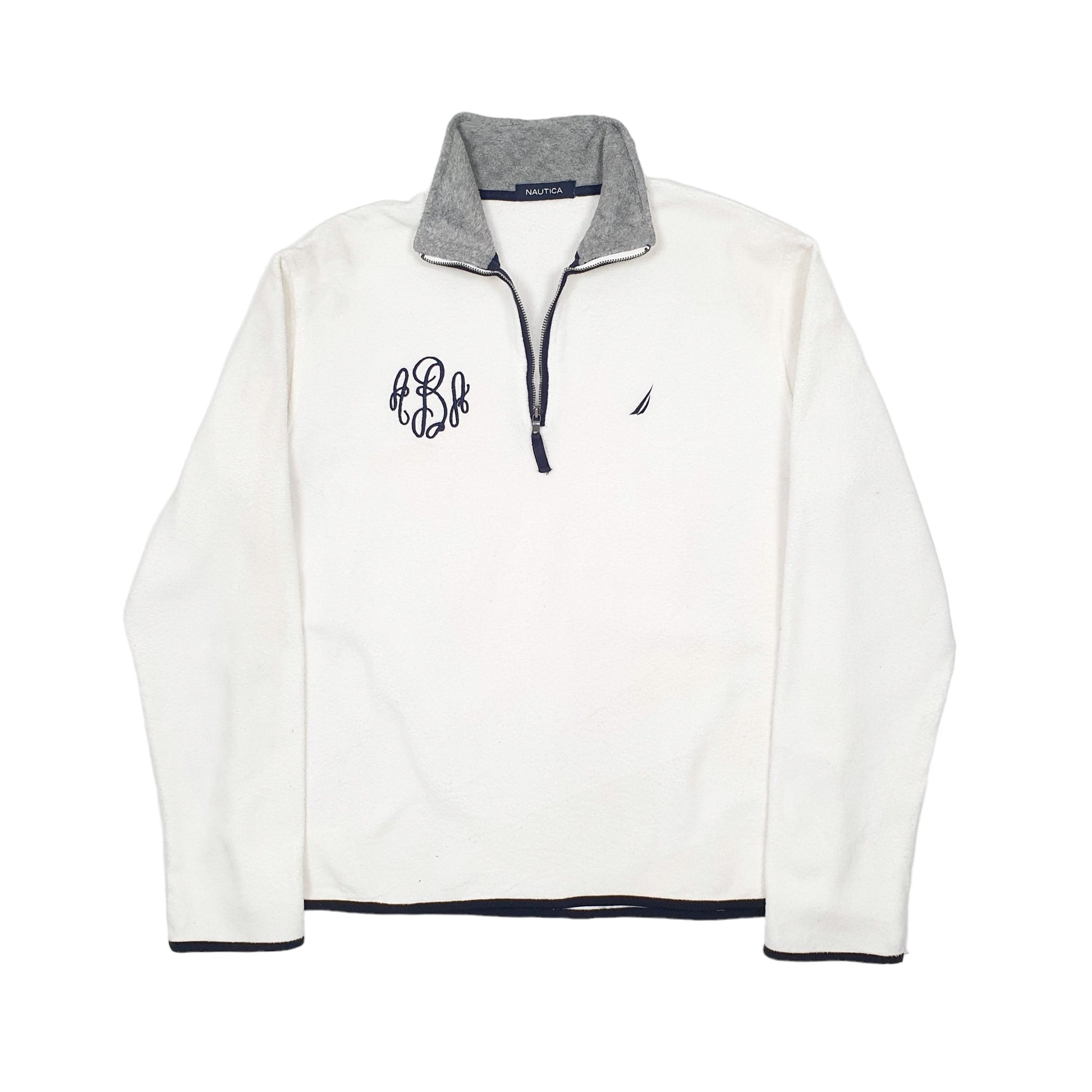 Nautica Quarter Zip Fleece M White