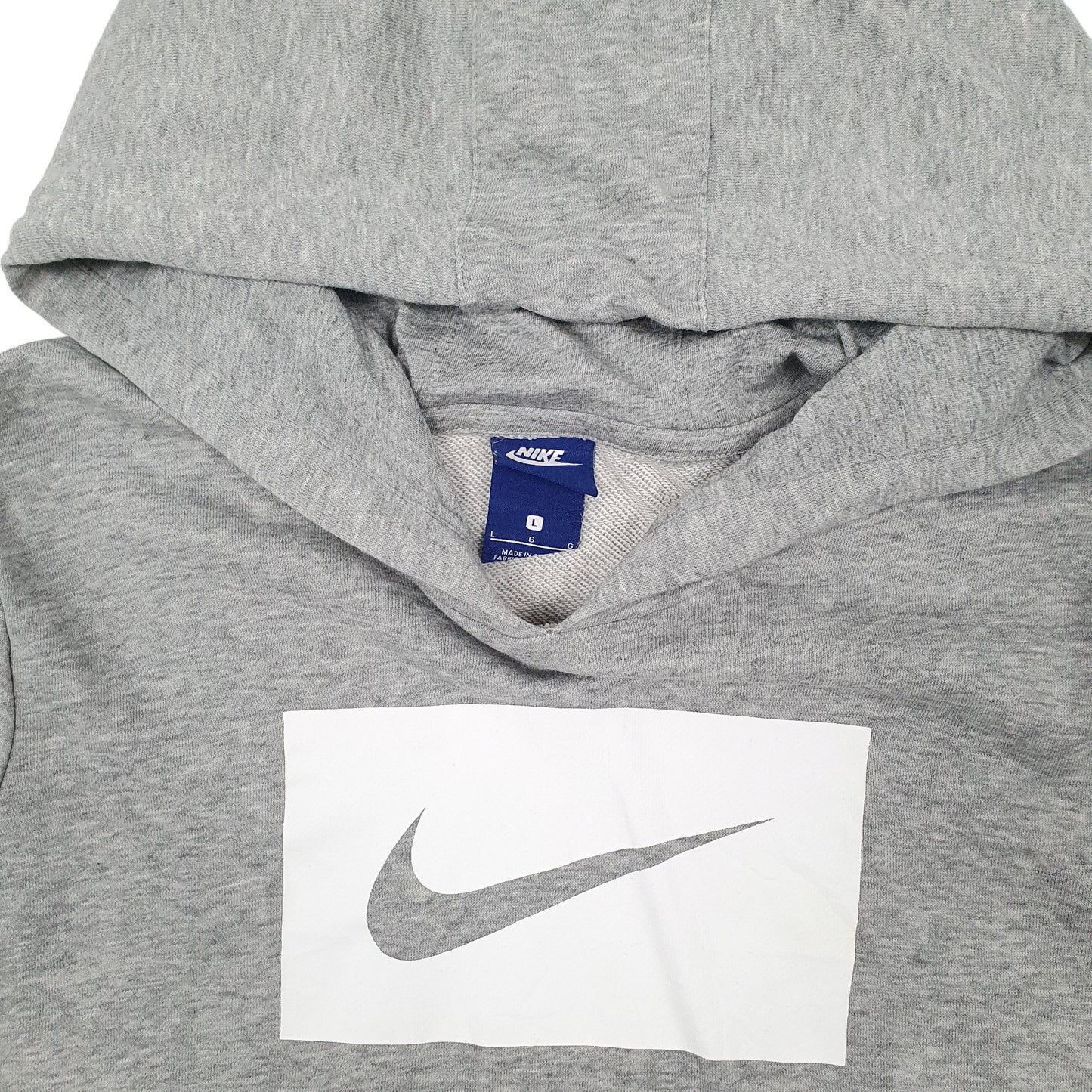 Womens Grey Nike Crop Top Hoodie Jumper
