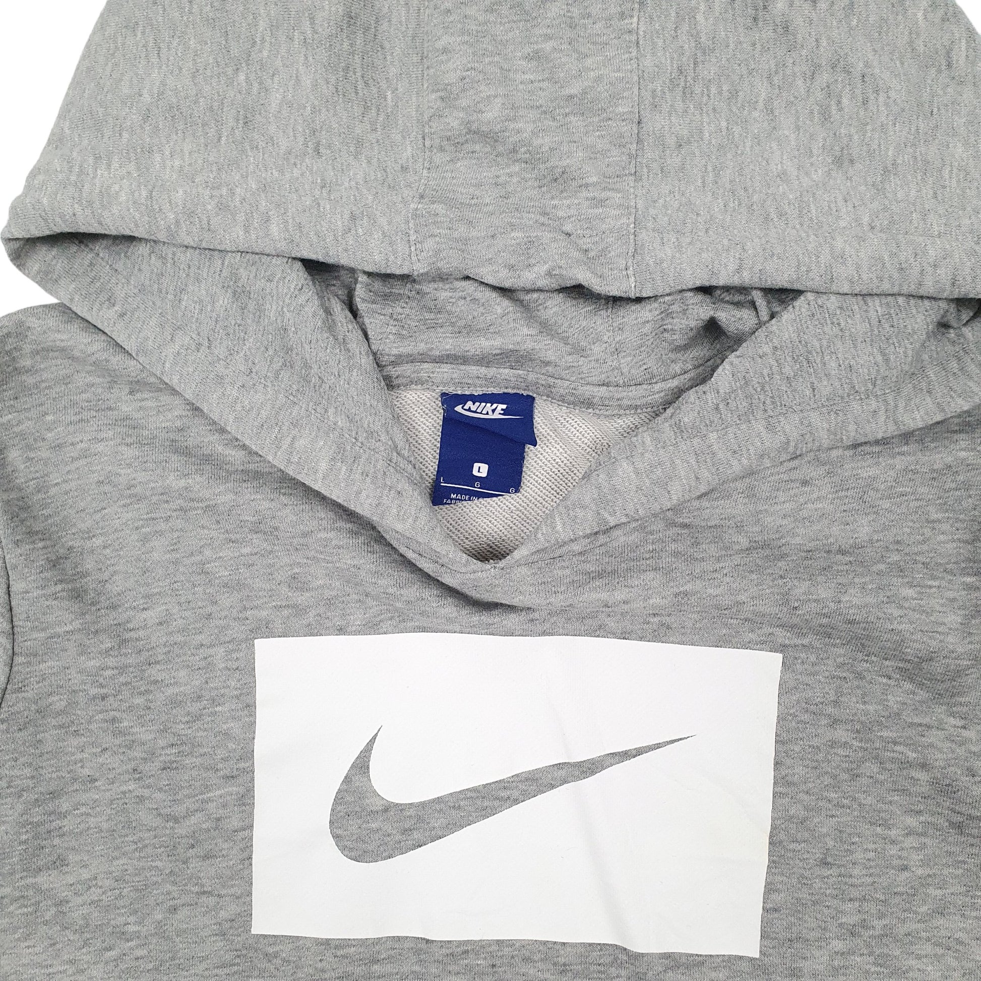 Womens Grey Nike Crop Top Hoodie Jumper