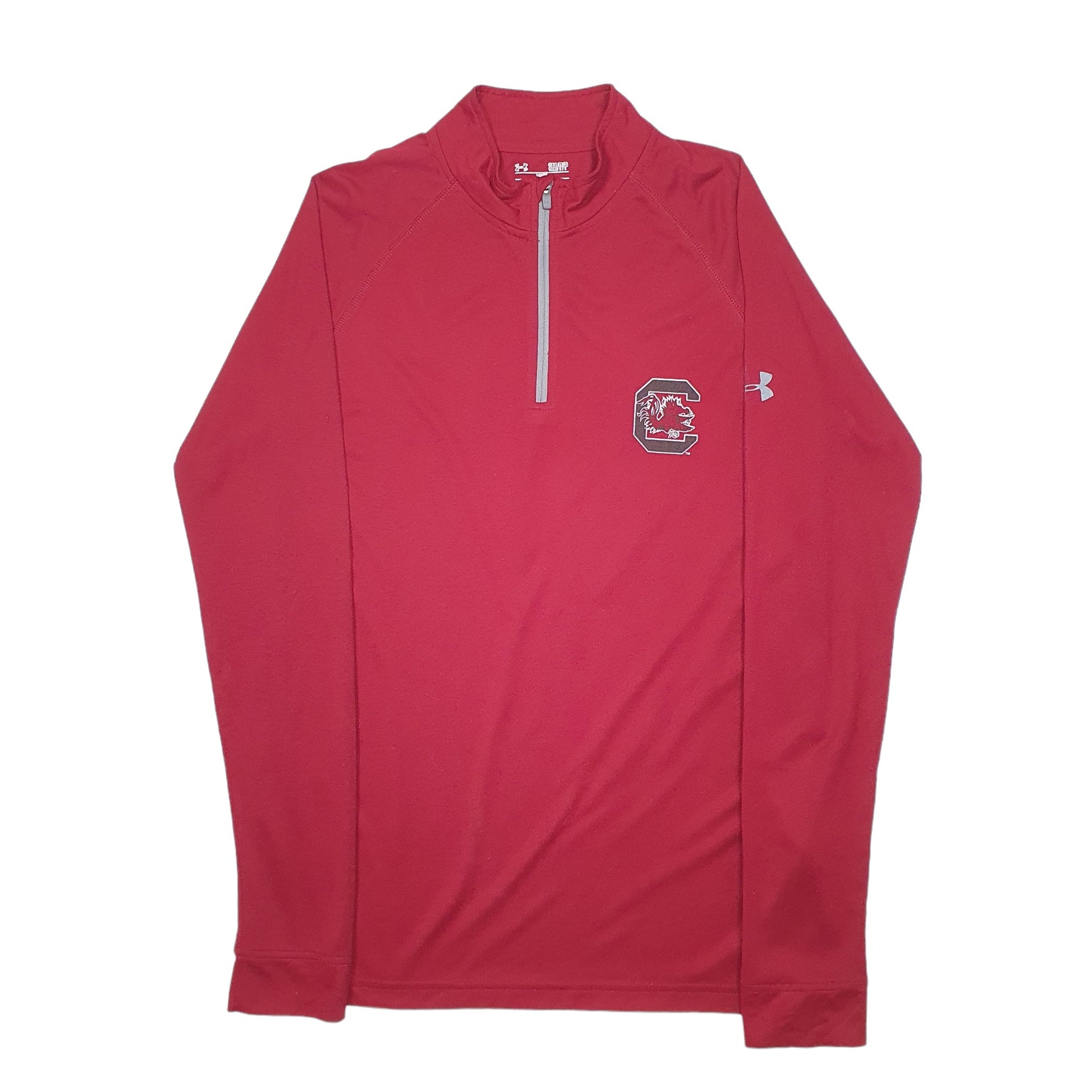 Mens Burgundy Under Armour USA College Quarter Zip Jumper